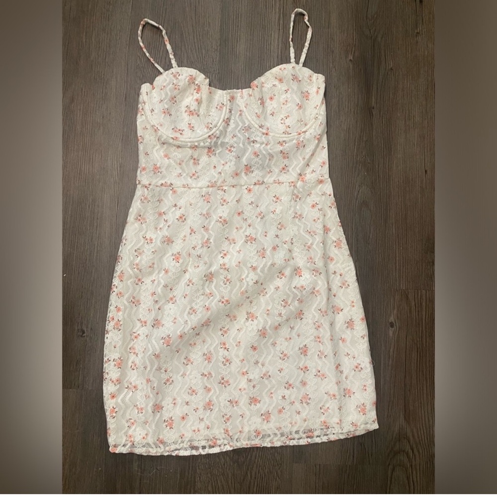 Blue Blush | Floral Lace Mini Dress